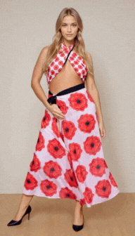 Lara Wrap Skirt - Very Poppy