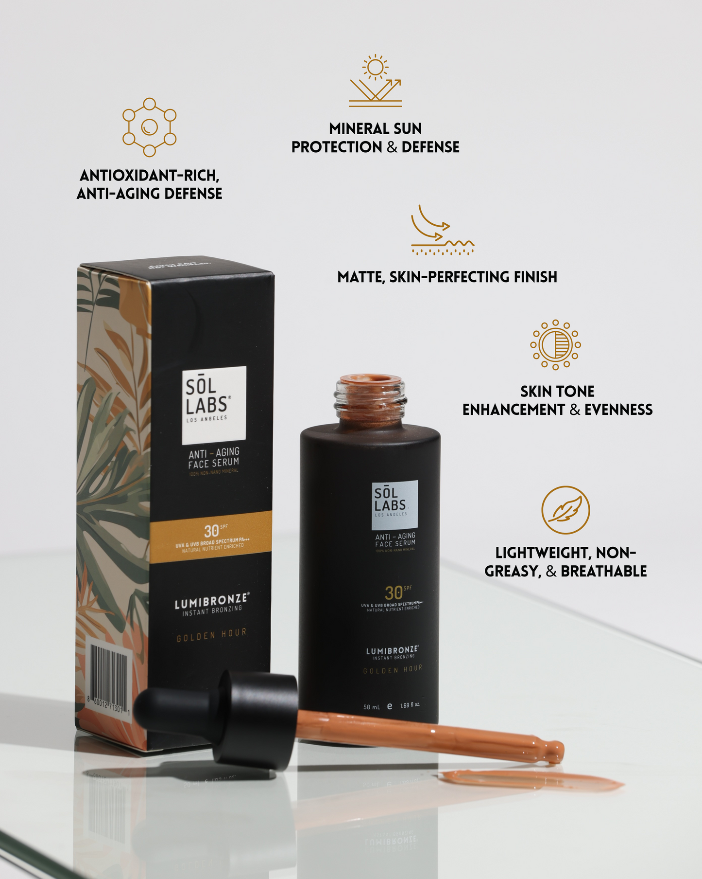 SOL LABS® LUMIBRONZE® SPF 30 Mineral Anti-Aging Bronzing Serum