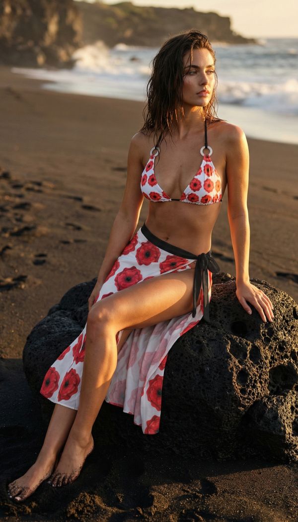 Lara Wrap Skirt - Very Poppy