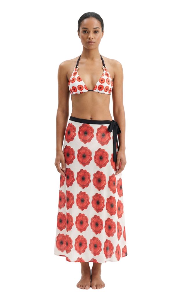 Lara Wrap Skirt - Very Poppy