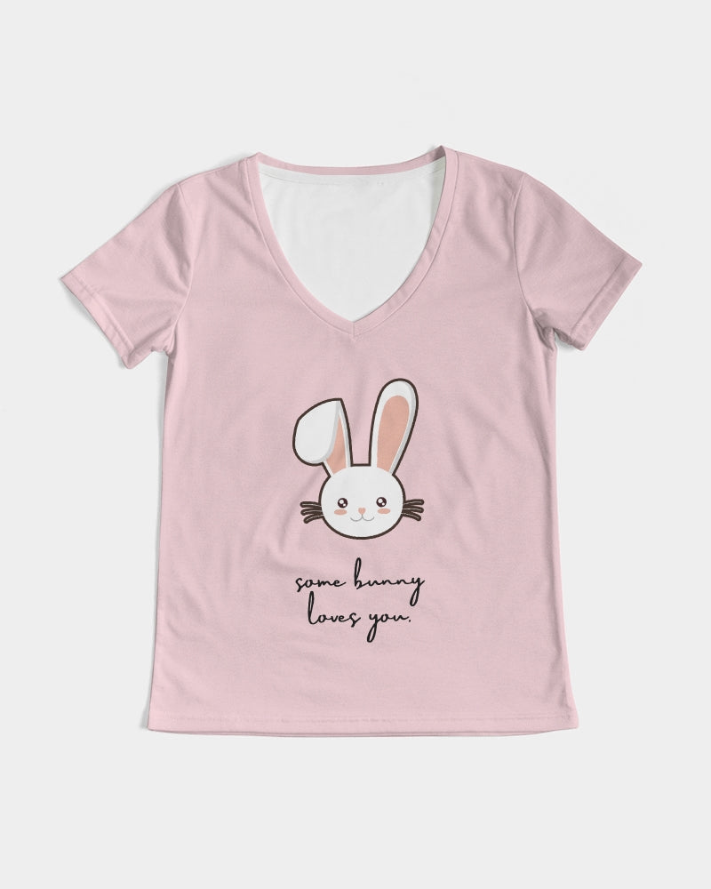 Some Bunny Loves You V-Neck Top